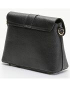 Zwarte Ella leren schoudertas - 24,5x17x9 cm