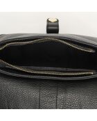 Zwarte Ella leren schoudertas - 24,5x17x9 cm