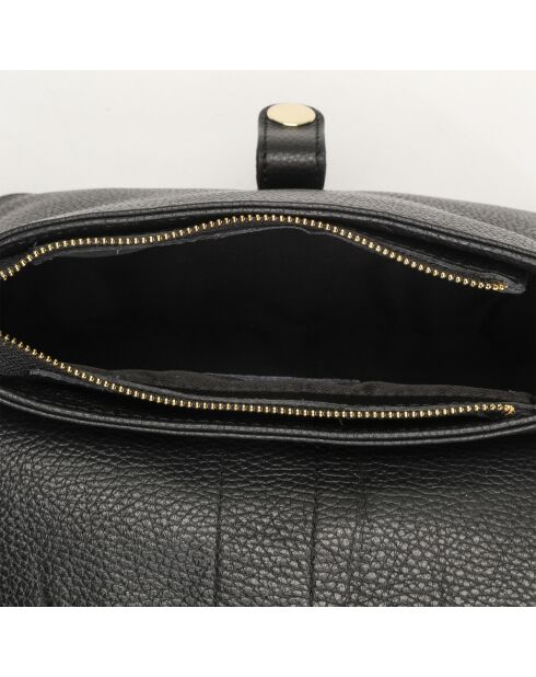 Zwarte Ella leren schoudertas - 24,5x17x9 cm