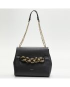Sac porté épaule en Cuir Lisa noir - 31.5x17x29 cm