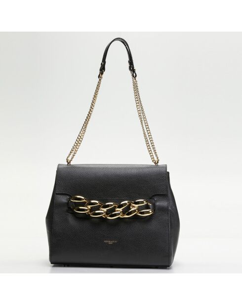 Sac porté épaule en Cuir Lisa noir - 31.5x17x29 cm