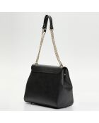 Sac porté épaule en Cuir Lisa noir - 31.5x17x29 cm