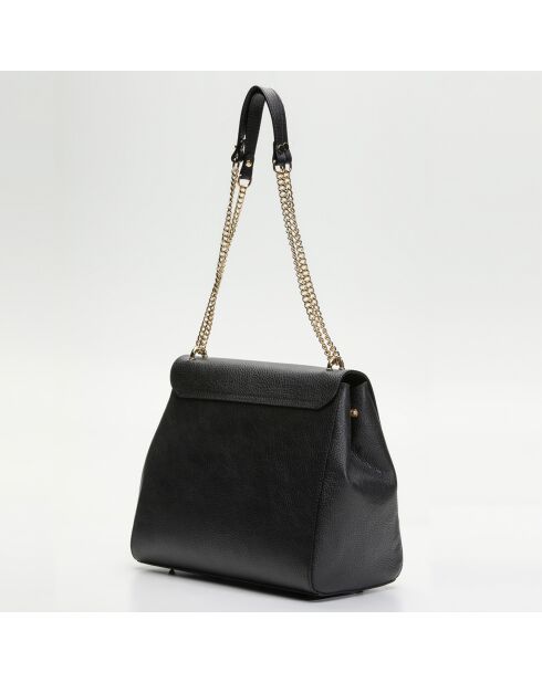 Sac porté épaule en Cuir Lisa noir - 31.5x17x29 cm