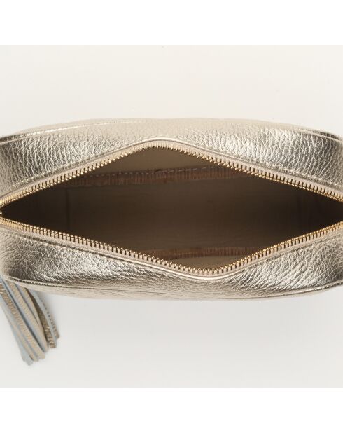 Sac bandoulière en Cuir Nat doré métallique - 20x15x6 cm