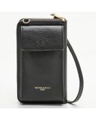 Porte-téléphone en Cuir Nicki noir - 11x2x19 cm