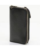 Porte-téléphone en Cuir Nicki noir - 11x2x19 cm