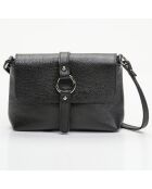 Ring Schultertasche aus schwarzem Leder - 21x5x16 cm