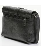 Ring Schultertasche aus schwarzem Leder - 21x5x16 cm