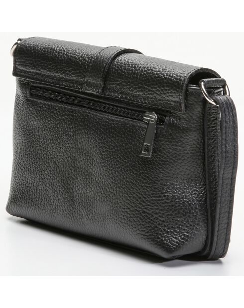 Ring Schultertasche aus schwarzem Leder - 21x5x16 cm