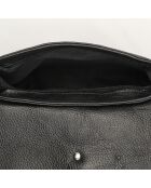 Ring Schultertasche aus schwarzem Leder - 21x5x16 cm