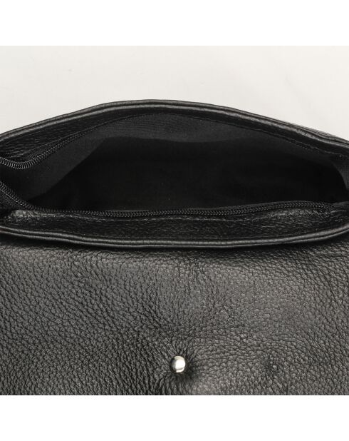 Ring Schultertasche aus schwarzem Leder - 21x5x16 cm