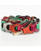 Sacha leren telefoonhouder ketting oranje/groen/roze/zilver - 100 cm