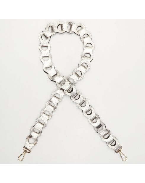 Sacha gouden leren telefoonhouder ketting - 100 cm