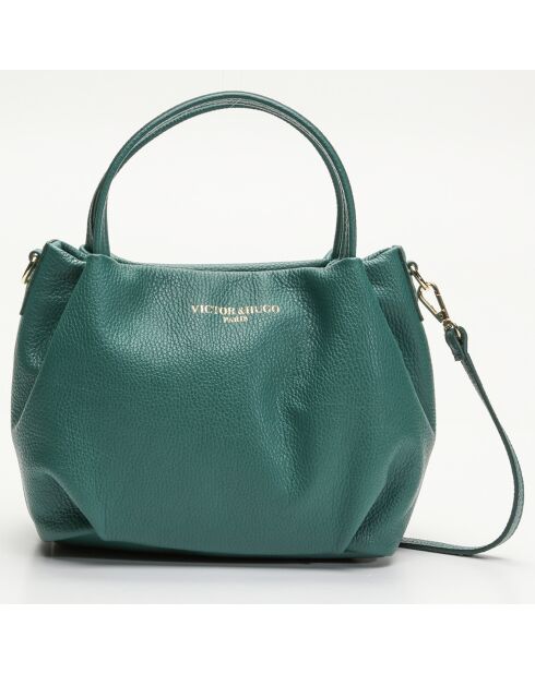 Grüne Allegra Boule Lederhandtasche - 30x20x14 cm