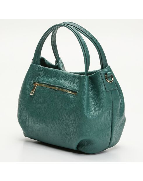 Grüne Allegra Boule Lederhandtasche - 30x20x14 cm
