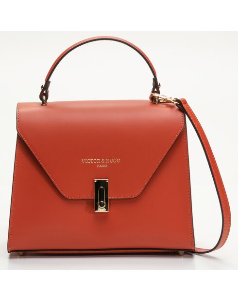 Borsa Hugo in pelle arancione scuro - 23,5x20x10 cm