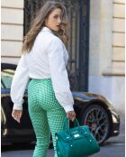 Bolso de piel Mallette Ondine verde - 35x22x14 cm