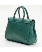 Bolso de piel Mallette Ondine verde - 35x22x14 cm