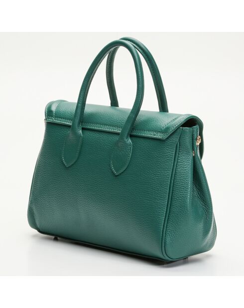 Bolso de piel Mallette Ondine verde - 35x22x14 cm