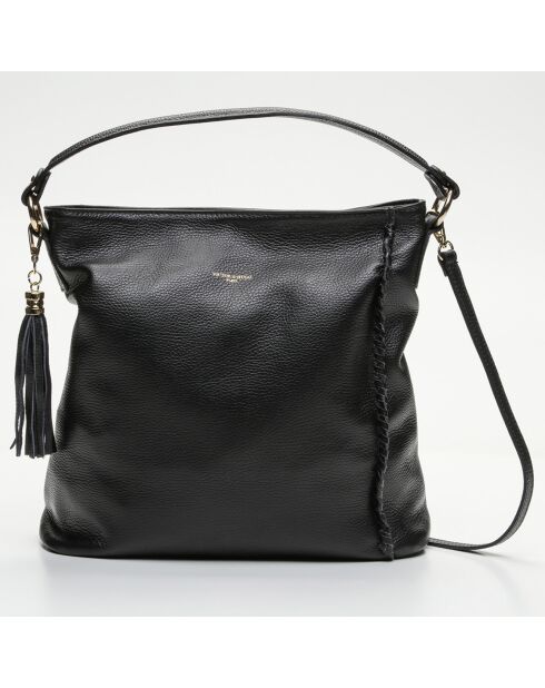 Black Babe Schultertasche aus Leder - 35x33x12 cm