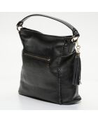 Black Babe Schultertasche aus Leder - 35x33x12 cm