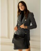 Black Babe Schultertasche aus Leder - 35x33x12 cm