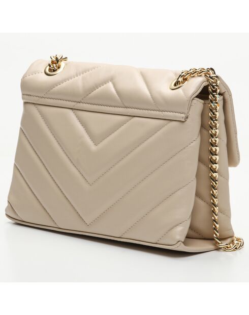 Sac bandoulière en Cuir Cléa beige - 26x18x9.5 cm