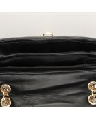 Sac bandoulière en Cuir Cléa noir - 26x18x9.5 cm