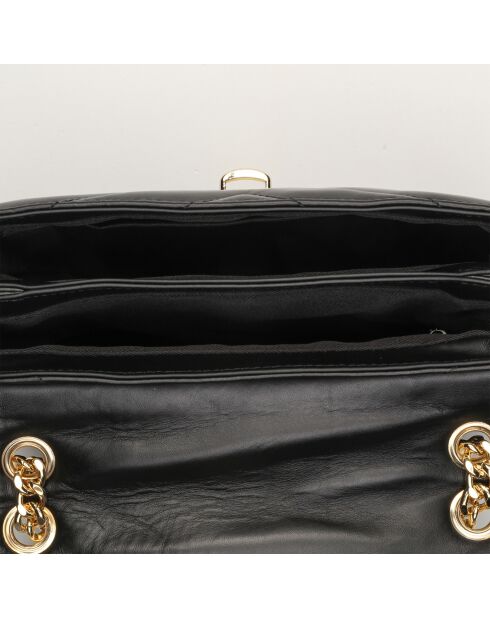 Sac bandoulière en Cuir Cléa noir - 26x18x9.5 cm