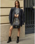 Sac bandoulière en Cuir Cléa noir - 26x18x9.5 cm