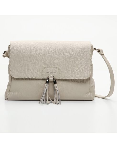 Sac bandoulière en Cuir Indila latte - 28.5x21x9 cm