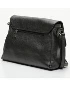 Sac bandoulière en Cuir Indila noir - 28.5x21x9 cm