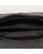 Sac bandoulière en Cuir Indila noir - 28.5x21x9 cm