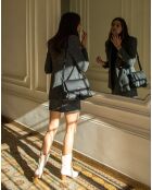 Sac bandoulière en Cuir Indila noir - 28.5x21x9 cm