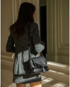 Sac bandoulière en Cuir Indila noir - 28.5x21x9 cm