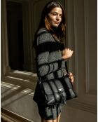Sac bandoulière en Cuir Indila noir - 28.5x21x9 cm