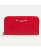Portefeuille en Cuir Kaya rouge - 19.5x10.5 cm