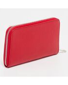 Portefeuille en Cuir Kaya rouge - 19.5x10.5 cm