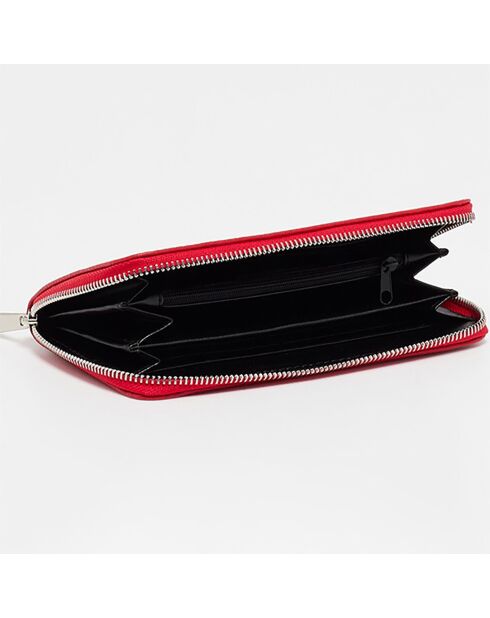 Portefeuille en Cuir Kaya rouge - 19.5x10.5 cm