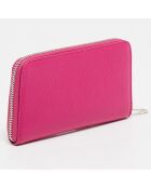 Cartera Kaya de piel fucsia - 19,5x10,5 cm