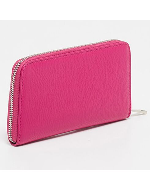 Cartera Kaya de piel fucsia - 19,5x10,5 cm