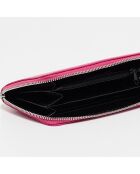 Cartera Kaya de piel fucsia - 19,5x10,5 cm