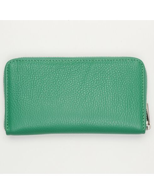 Portefeuille en Cuir Kaya vert - 19.5x10.5 cm