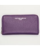 Portefeuille en Cuir Kaya violet - 19.5x10.5 cm