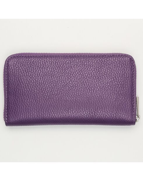Portefeuille en Cuir Kaya violet - 19.5x10.5 cm