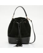 Beuteltasche Livy aus schwarzem Leder - 21,5x27x15 cm