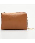 Camel Perla leren schoudertas - 21,5x15x5 cm