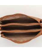 Camel Perla leren schoudertas - 21,5x15x5 cm