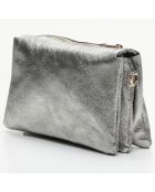 Sac bandoulière en Cuir Perla argenté - 21.5x15x5 cm