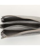 Sac bandoulière en Cuir Perla argenté - 21.5x15x5 cm